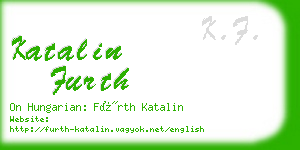 katalin furth business card